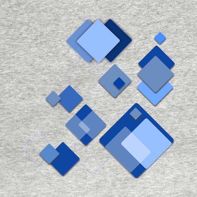 Abstract Square Art 3d Blue Gradation by Salaar Design Hub